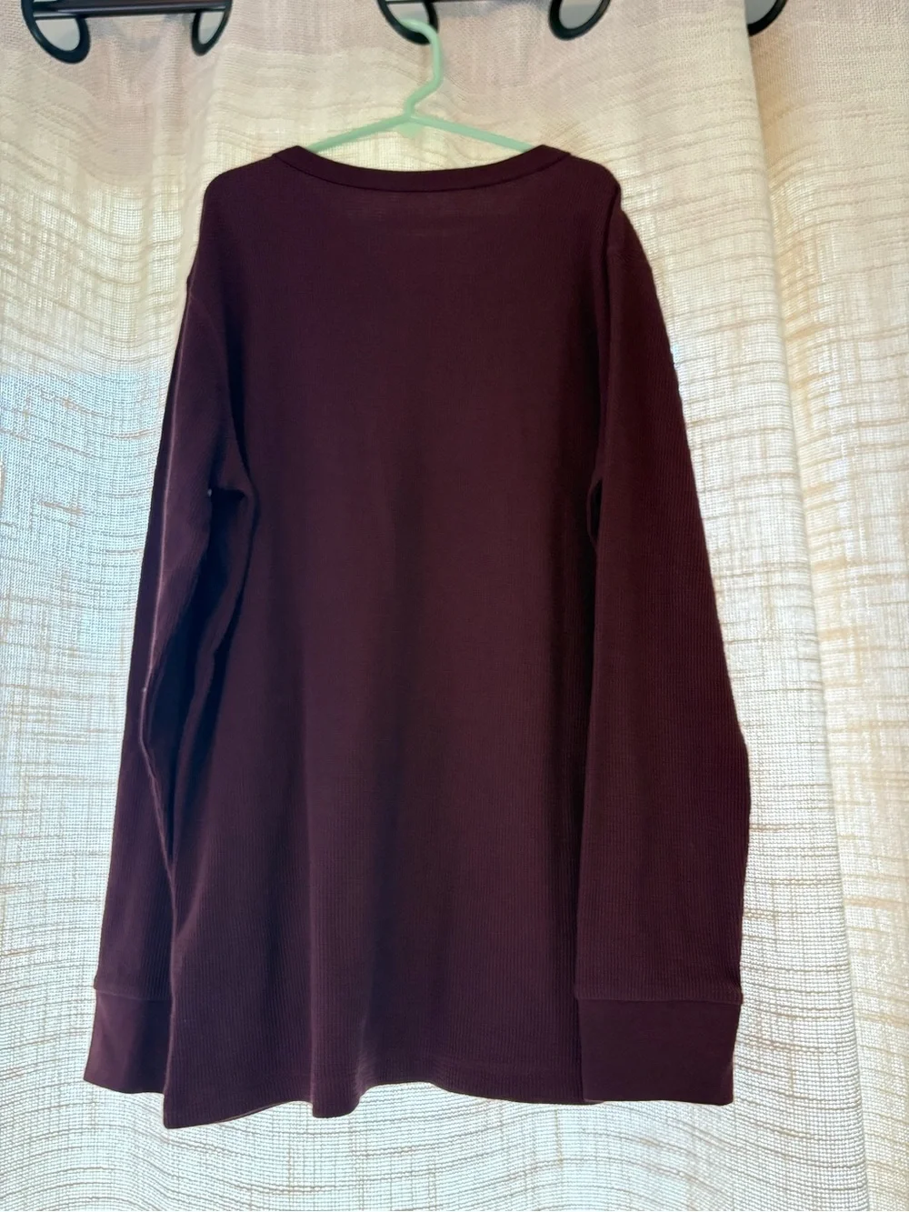 Old Navy Men's Waffle Knit Long Sleeve Tee - Wine